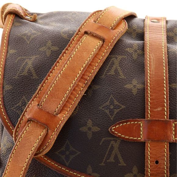 Louis Vuitton Saumur Handbag Monogram Canvas 30 Brown - Picture 7 of 11